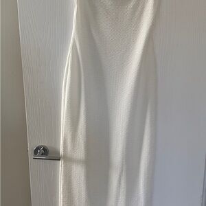 Elegant White Sleeveless summer Dress & Skirt with matching Top